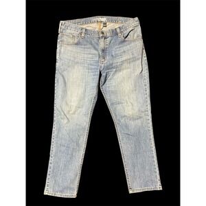 Carhartt Mens 38x30 Relaxed Fit Rugged Flex Tapered Leg Jeans Light Wash